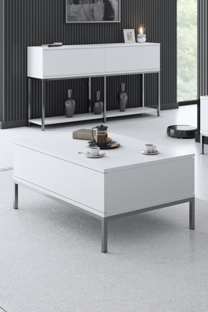Konferenčný stolík Lord - White, Silver 1