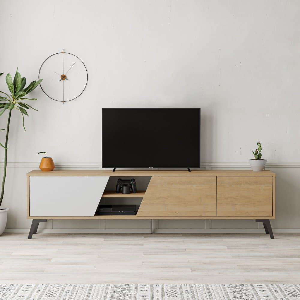TV stolík Fiona - Oak, White 1