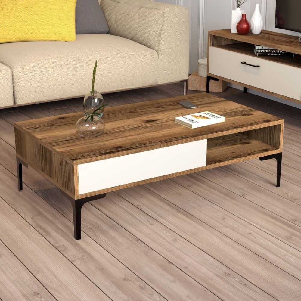 Konferenčný stolík Istanbul - Walnut, Cream 1