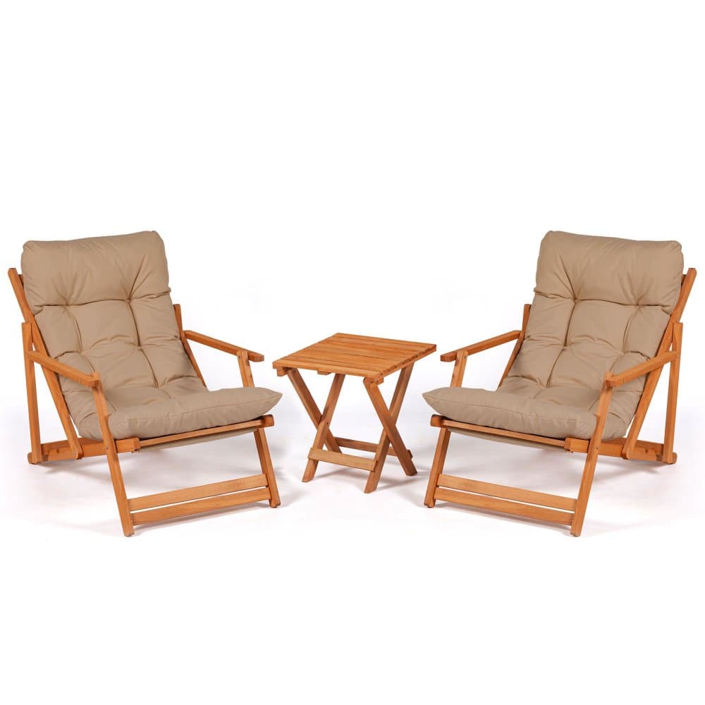 Garden Table & Chairs Set (3 Pieces) My007 - Brown 1