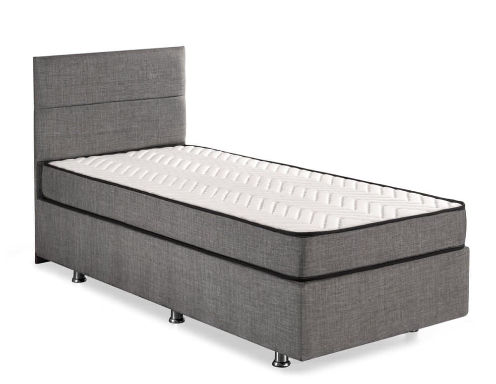 Single Mattress, Base & Headboard Silver - Grey (100 x 200) 1