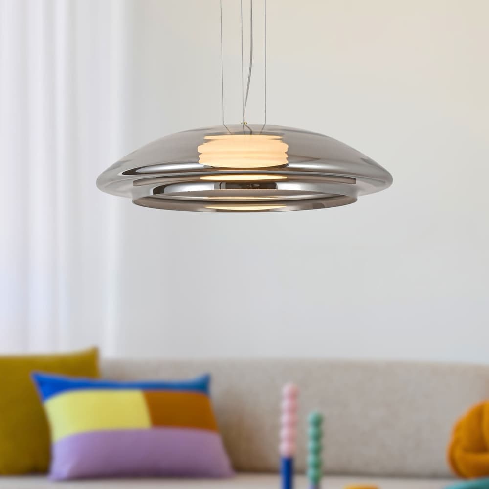 Lampa wisząca Ombre 34 szklana nad stół do salonu z kloszem dymionym 1
