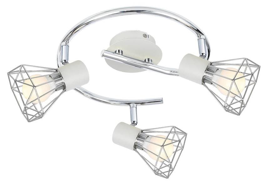 Špirálová nástenná/stropná lampa chróm/biela 3xE14 Verve