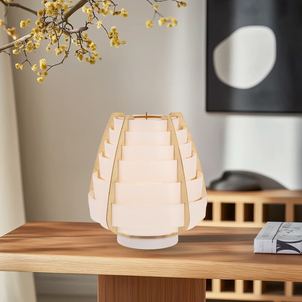 Stolová lampa béžová drevo+plast Nagoja Ledea 1