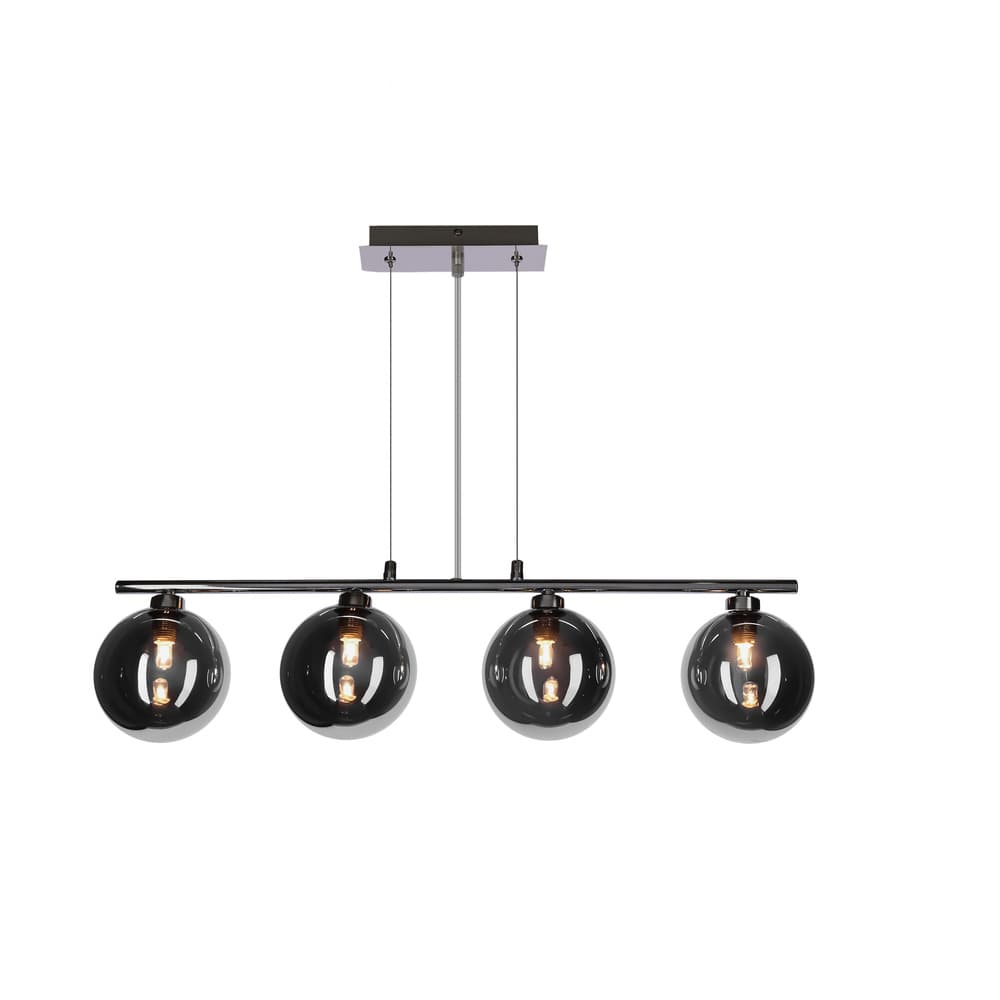 Závesná lampa SOMUL 4x20W G9 chrómové sklenené tienidlo 12 cm grafitové moderné elegantné svietidlo do obývačky jedálne do kuchyne pôvabné 1
