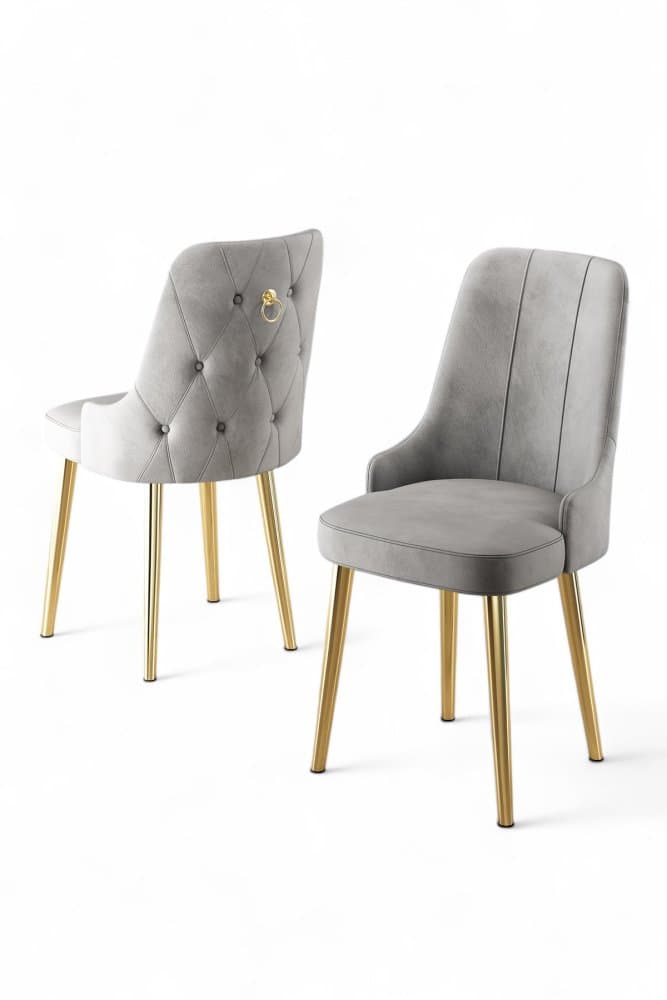 Súprava stoličiek (2 kusy) Newa - Grey, Gold 1