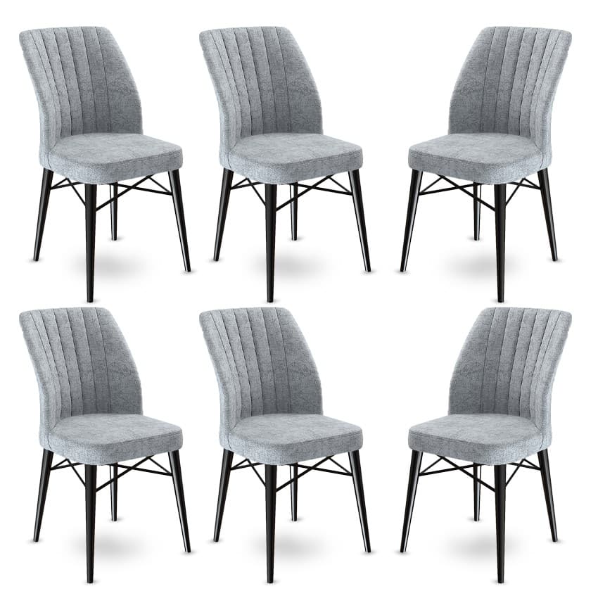 Súprava stoličiek (6 kusov) Flex - Grey, Black