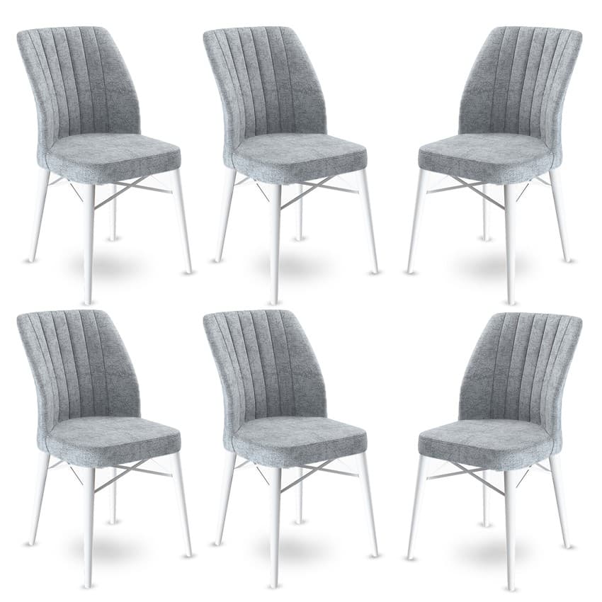 Súprava stoličiek (6 kusov) Flex - Grey, White
