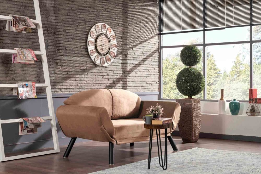 Dvojmiestna rozkladacia pohovka Genzo - Light Brown 1