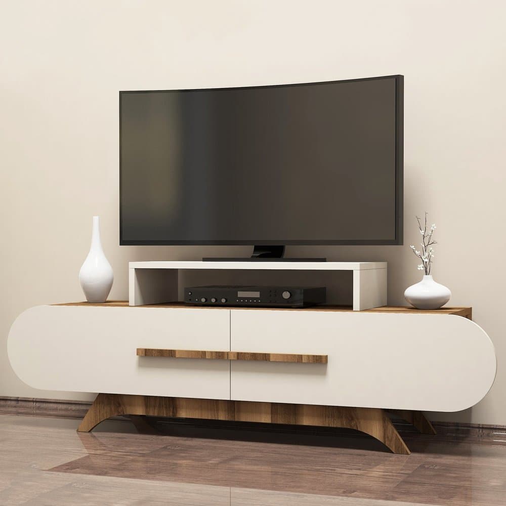 TV stolík Rose - Walnut, Cream 1