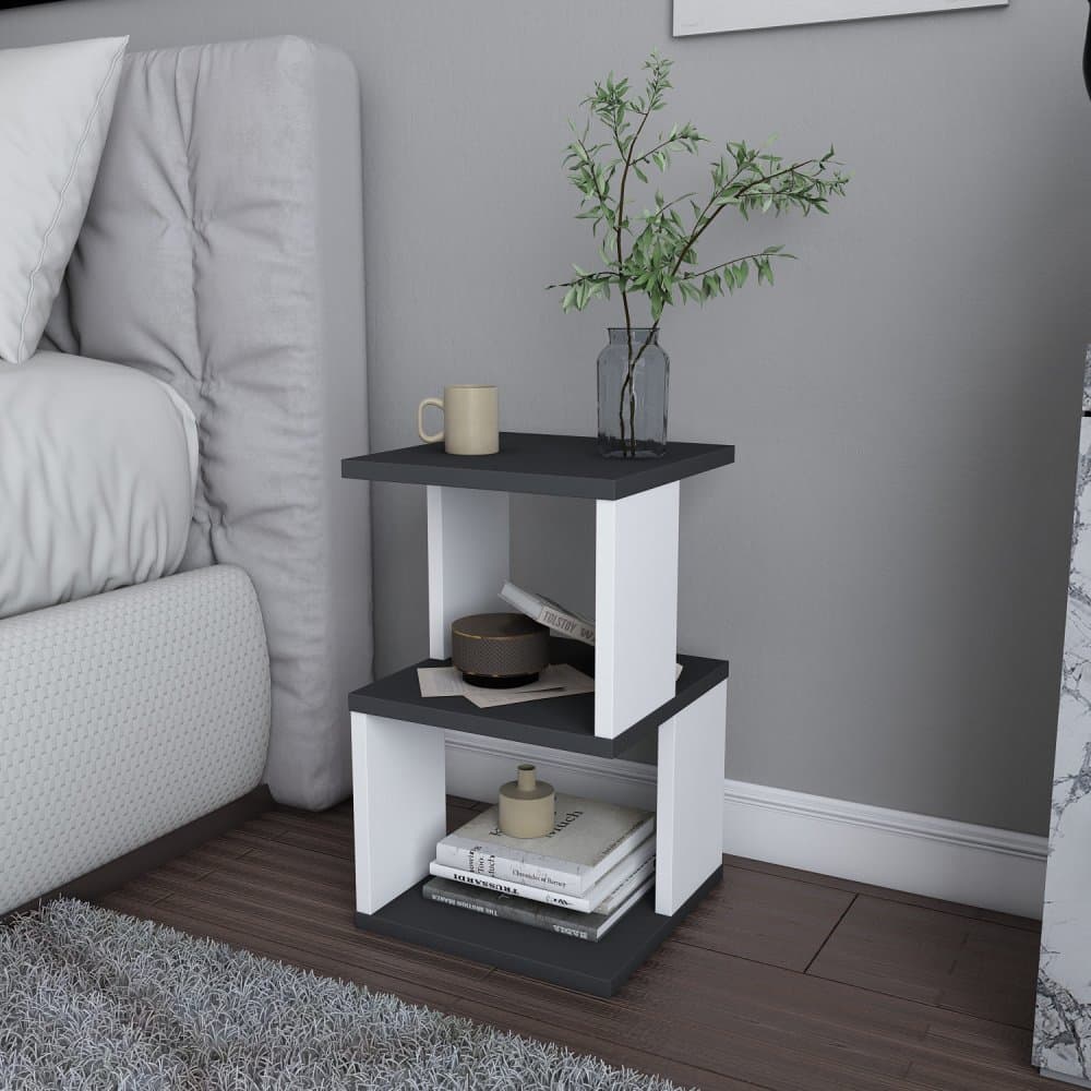 Nočný stolík Carter - Anthracite, White 1