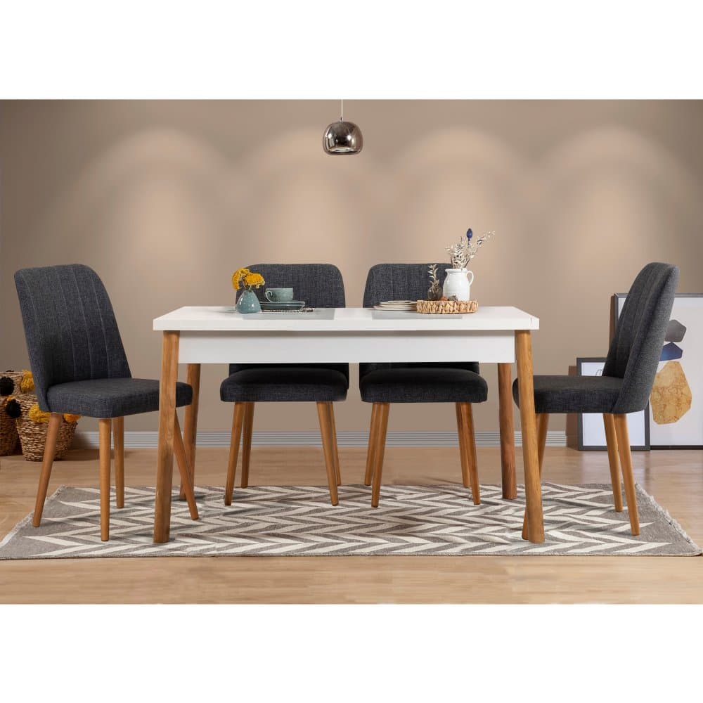 Set stola a stoličiek (5 kusov) Costa White Atlantic- Anthracite 1