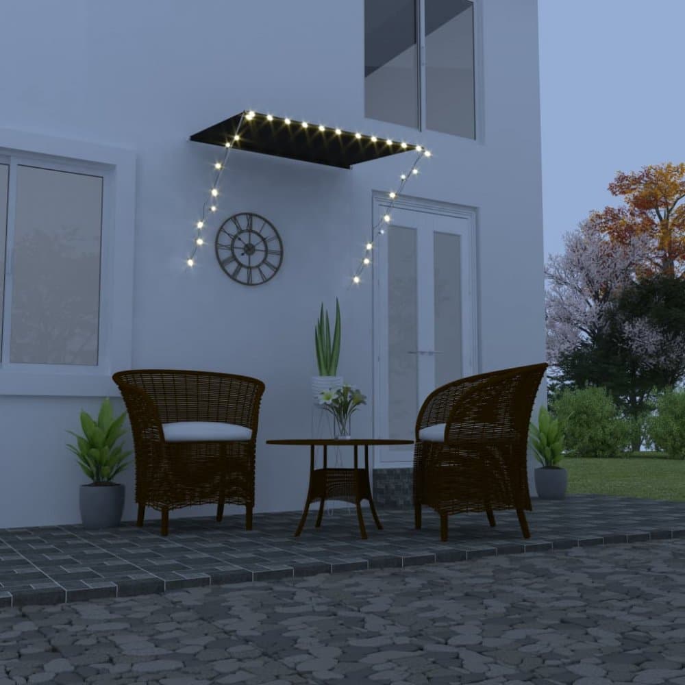 Zaťahovacia markíza s LED svetlom 150x150 cm Dekorhome 1