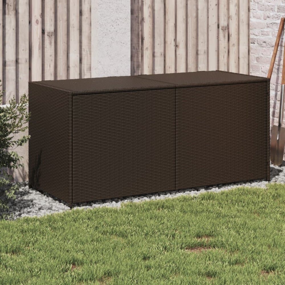 Zahradní úložný box hnědý 283 l polyratan 1