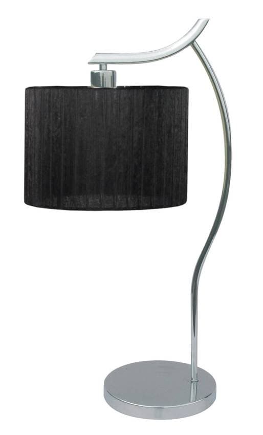 Chrómová stolová lampa, kancelárska, čierne tienidlo, Draga 1