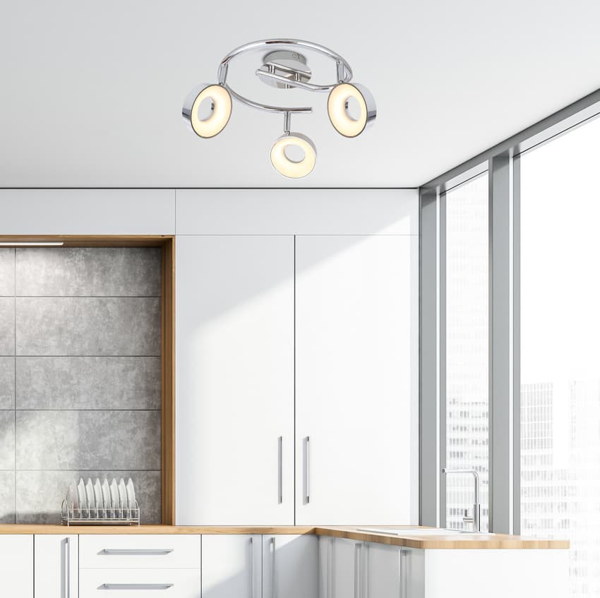 Špirálová stropná lampa 3X4W LED chróm 3000K ISLA 1
