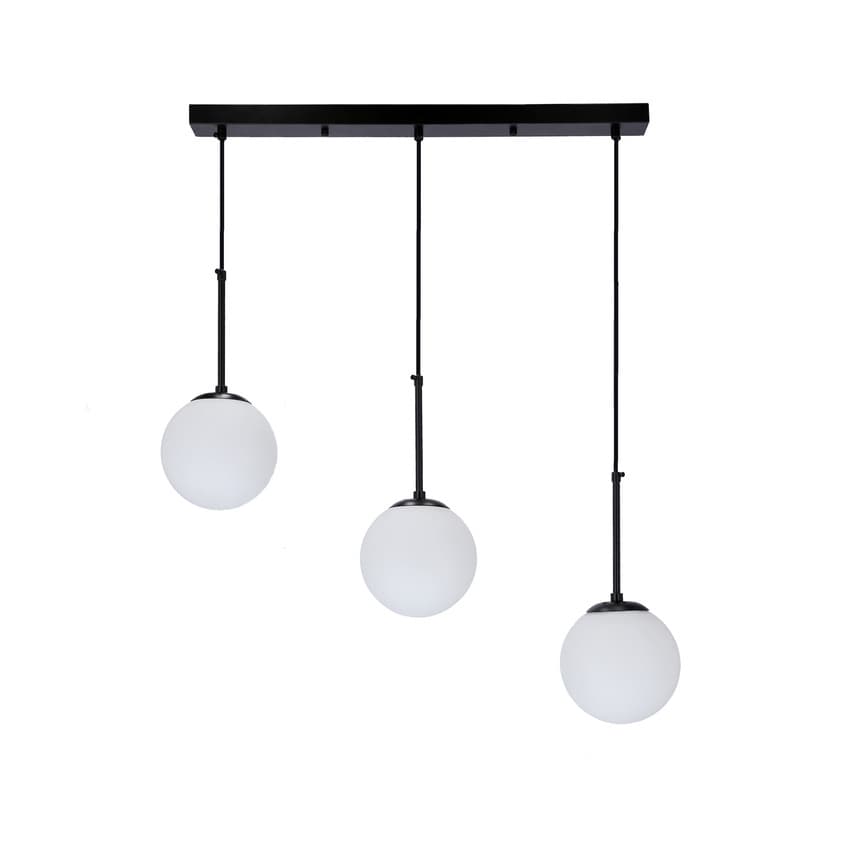 Závesná lampa Pompei čierna 3X40W E27 biele tienidlo 1