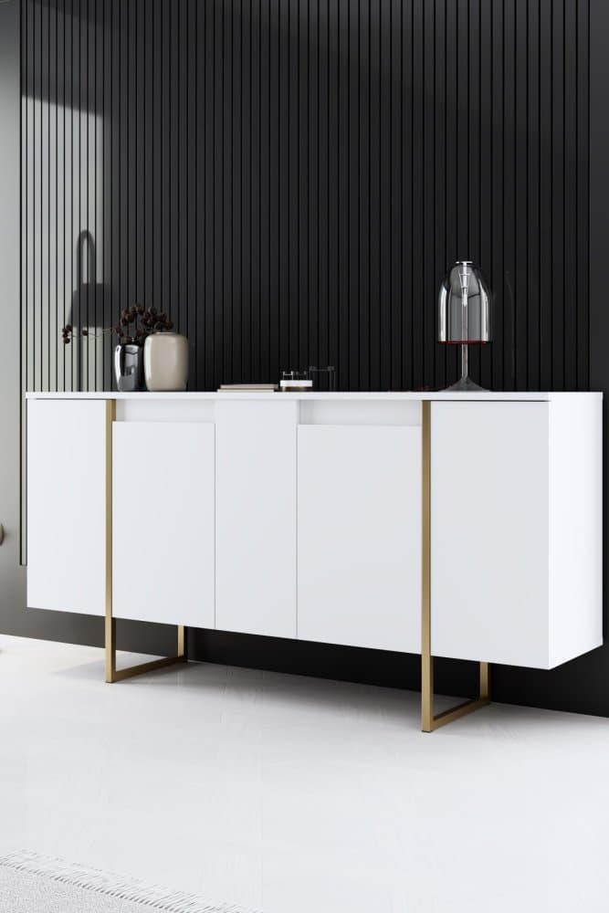 Konzolový stolík Luxe - White, Gold 1