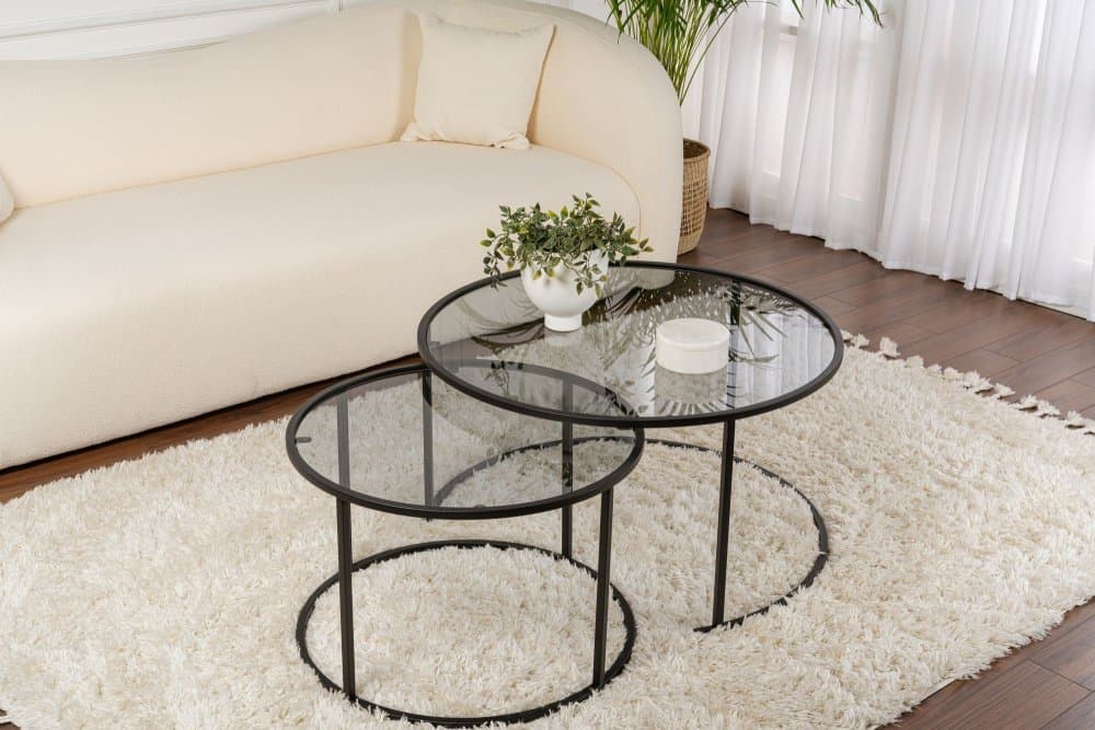 Súprava konferenčných stolíkov Aurum - 80, 60 - Black, Grey 1