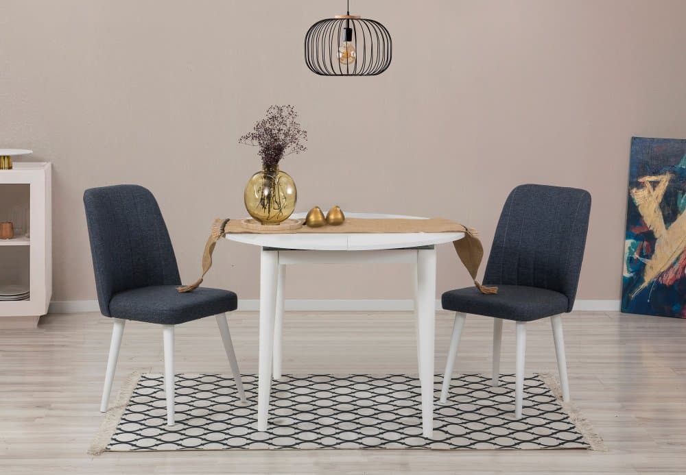 Jedálenský set s rozkladacím stolom a stoličkami (3 kusy) Vina 1048 - White, Navy Blue 1