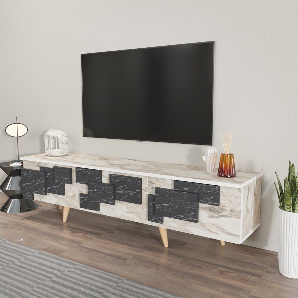 TV stolík 3 D - White, Marble 1