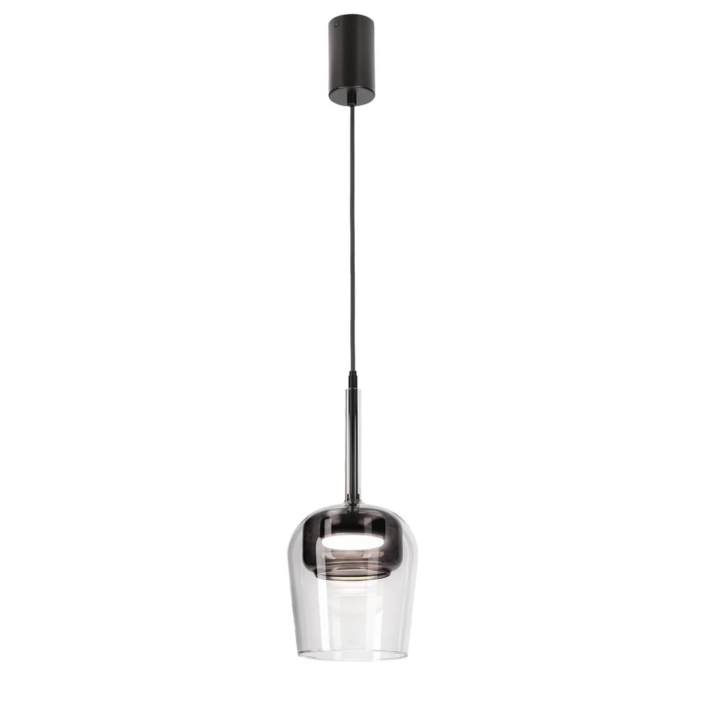 Lampa wisząca Glaxi szklana szara transparentna do salonu GX53