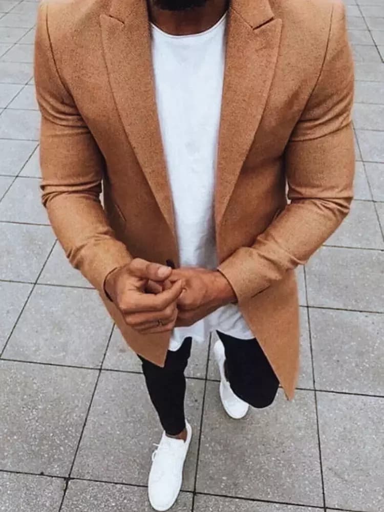 Moderný pánsky kabát vo farbe camel skl.23 1