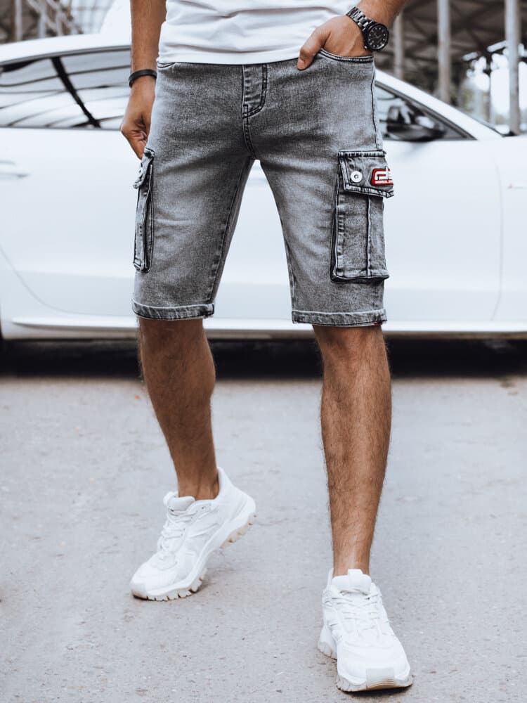 Pánske čierne rifľové cargo kraťasy Dstreet SX2415 skl.33