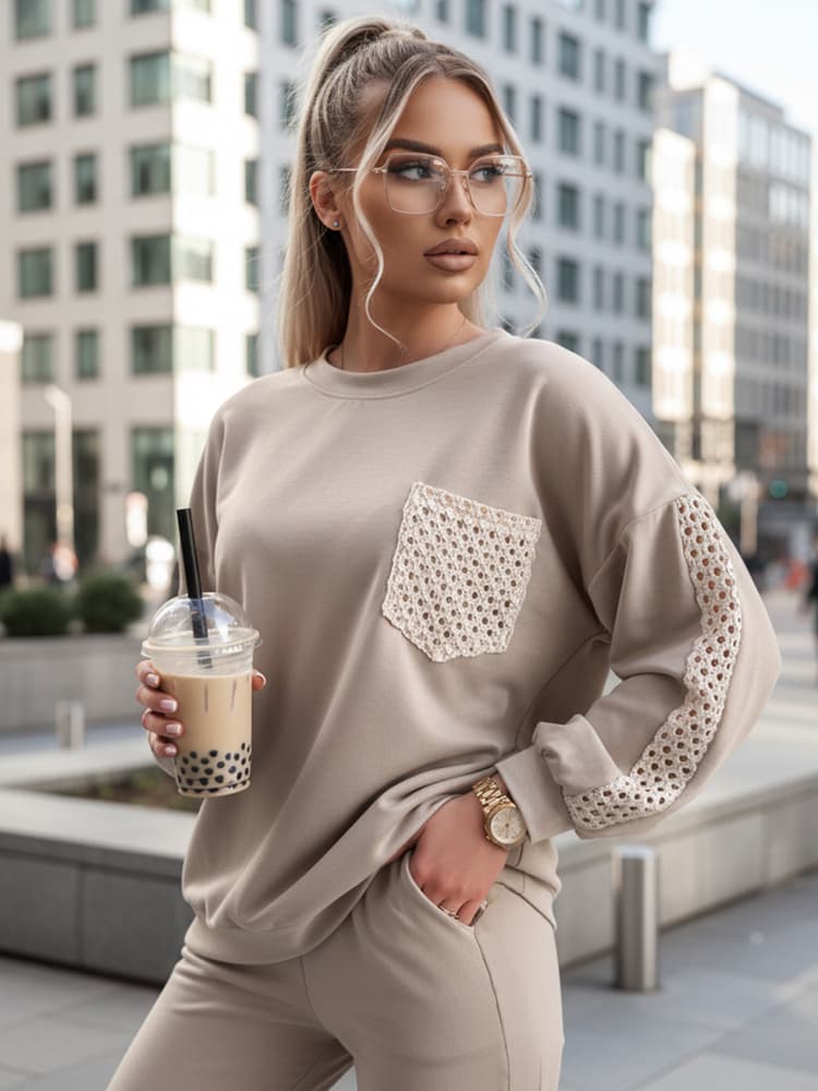 Dámska mikina LUXEEN moka RY2794