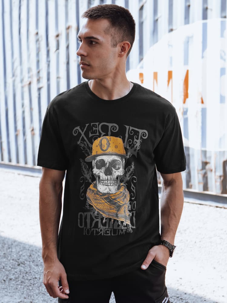 Pánske tričko s potlačou Farba čierna DSTREET RX5617