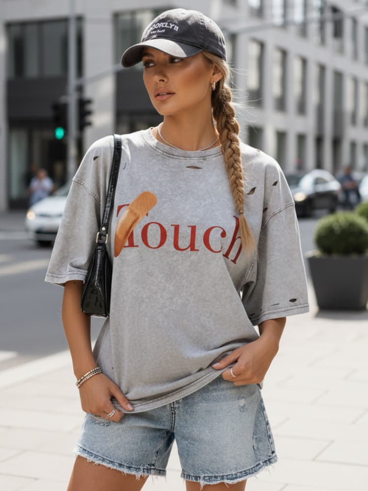Dámske tričko TOUCH svetlosivé RY2629