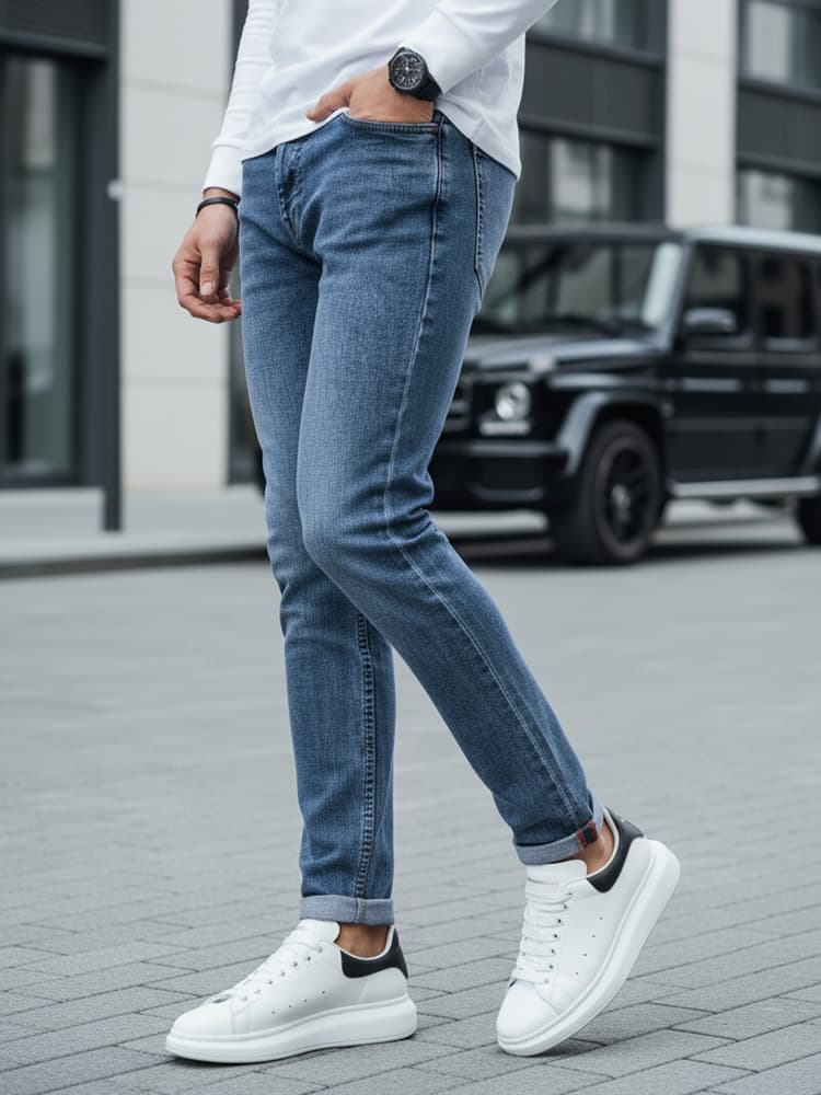 Pánske modré džínsové nohavice Dstreet UX4238 1