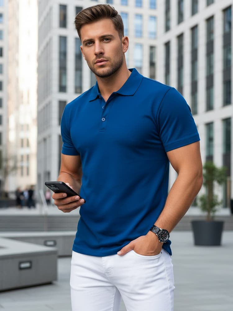 Pánske polo tričko Modrý lak DSTREET PX0551 1
