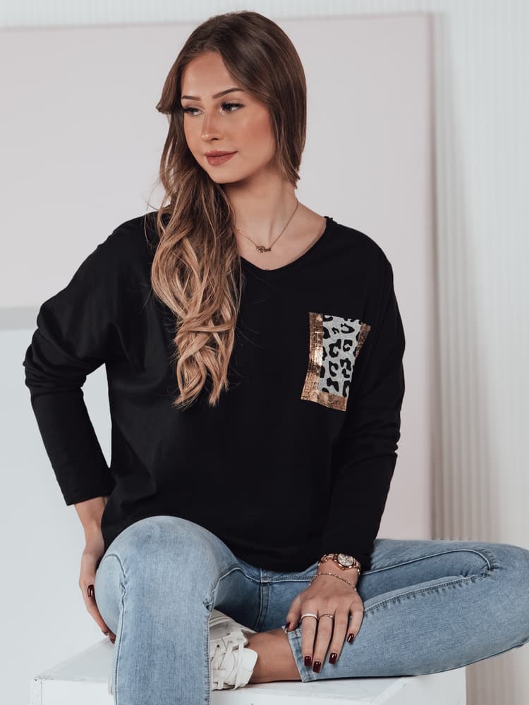 Dámska blúzka GLAMZONE čierna RY2682 1