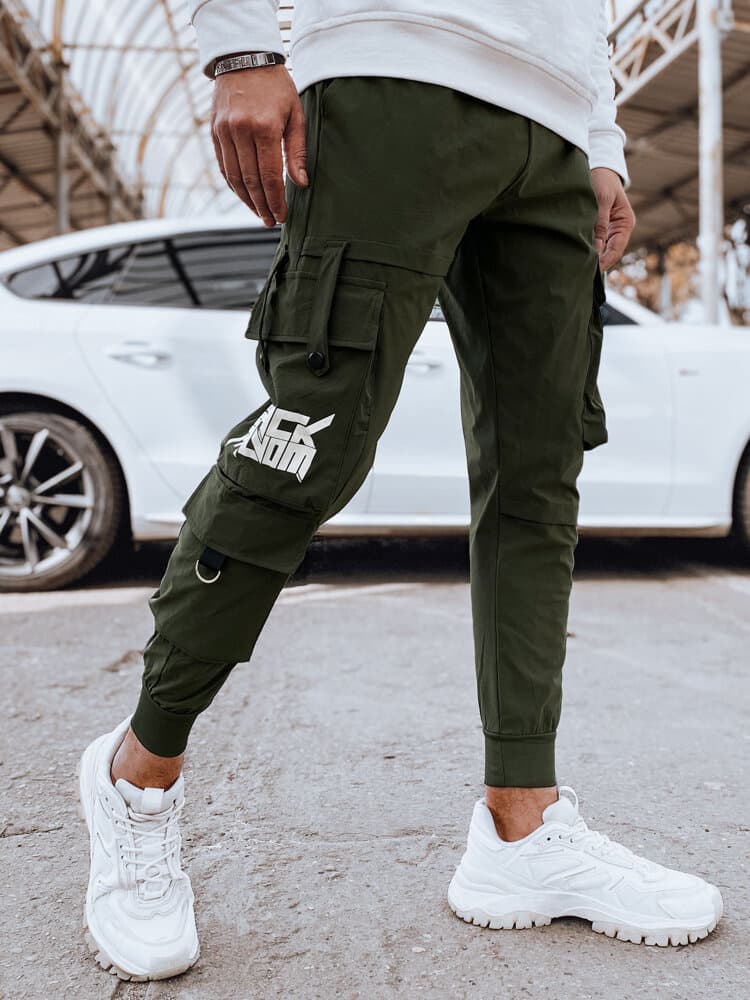 Pánske zelené cargo nohavice Dstreet UX4304 1