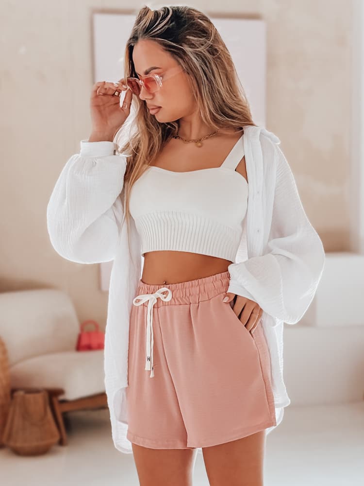 Dámske materiálové šortky HOT VIBE ružové SY0443 1