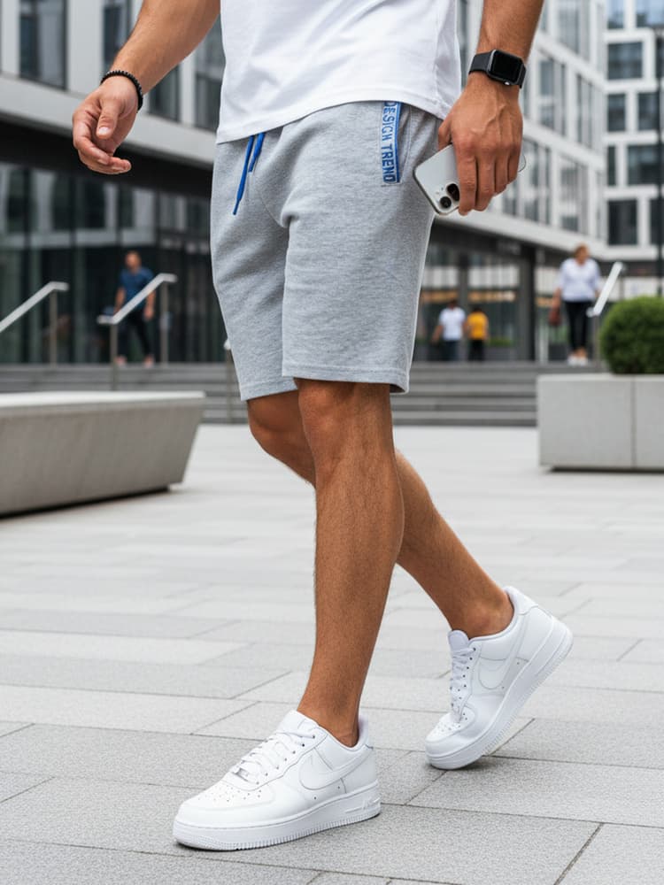 Pánske kraťasy športové Farba svetlo šedá DSTREET SX2223