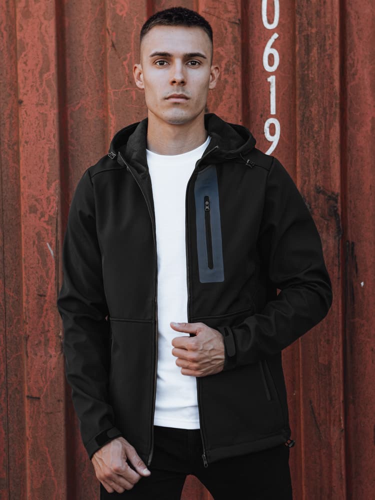 Pánska prechodná softshellová bunda s kapucňou Dstreet TX4814 1