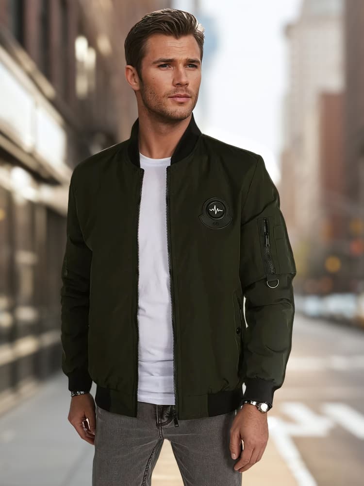 Pánska prechodná bomber bunda zelená Dstreet TX5018 1