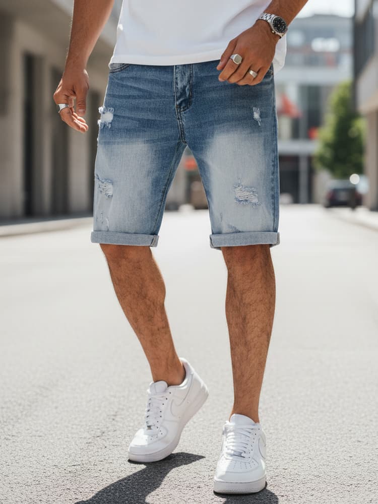 Pánske modré rifľové kraťasy Dstreet SX2560 1
