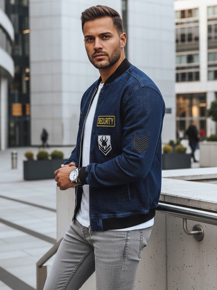 Džínsová pánska bomber bunda 1
