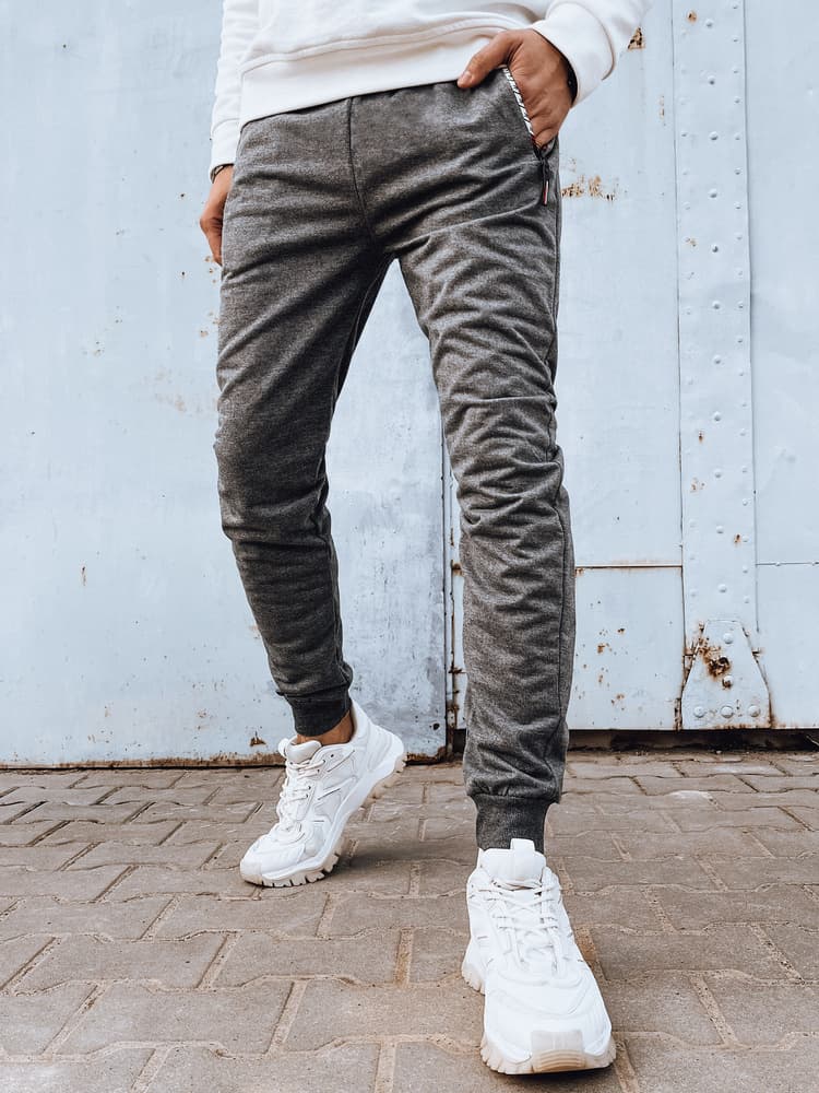 Pánske svetlošedé tepláky Dstreet UX4278 1