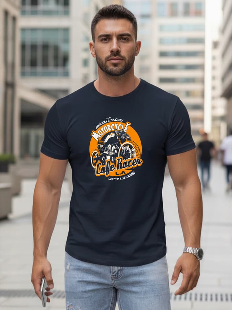 Bedrucktes Herren-T-Shirt navyblau Dstreet NX5095R