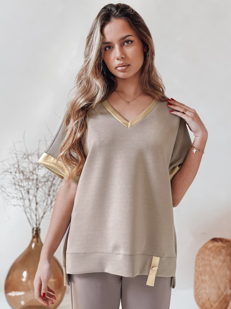 Dámska blúzka SHINE LOVE moka RY2911