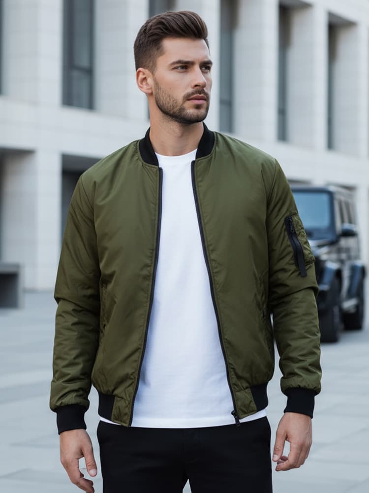 Štýlová zelená bomber bunda