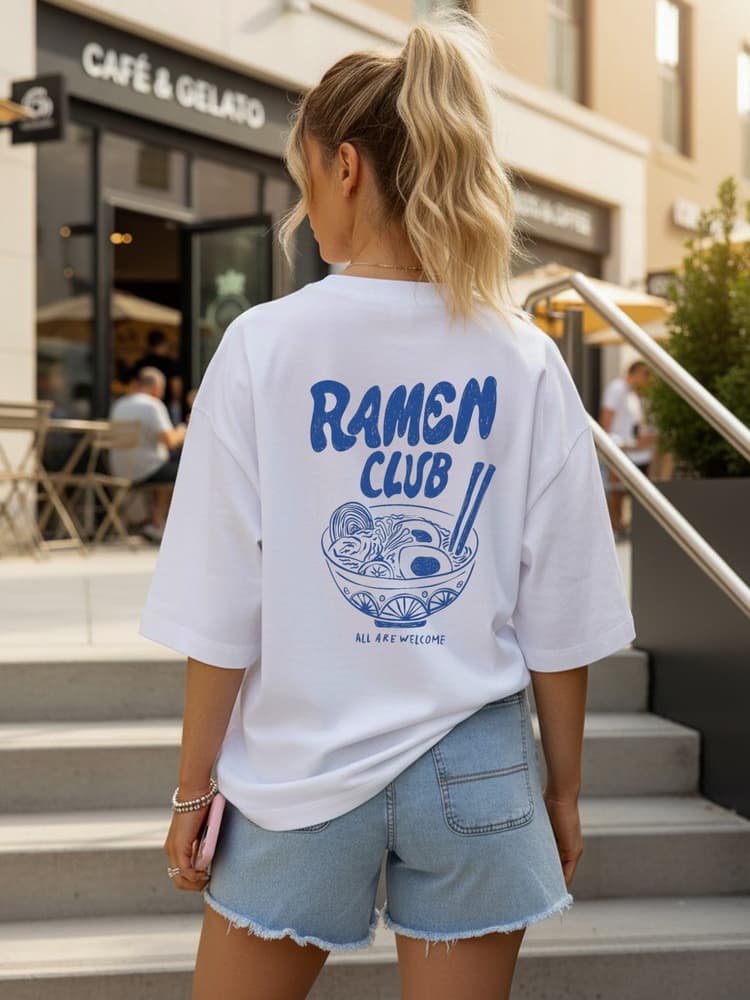 Dámske bavlnené oversize tričko s výraznou grafickou potlačou biele – Dstreet NX9506RY 1