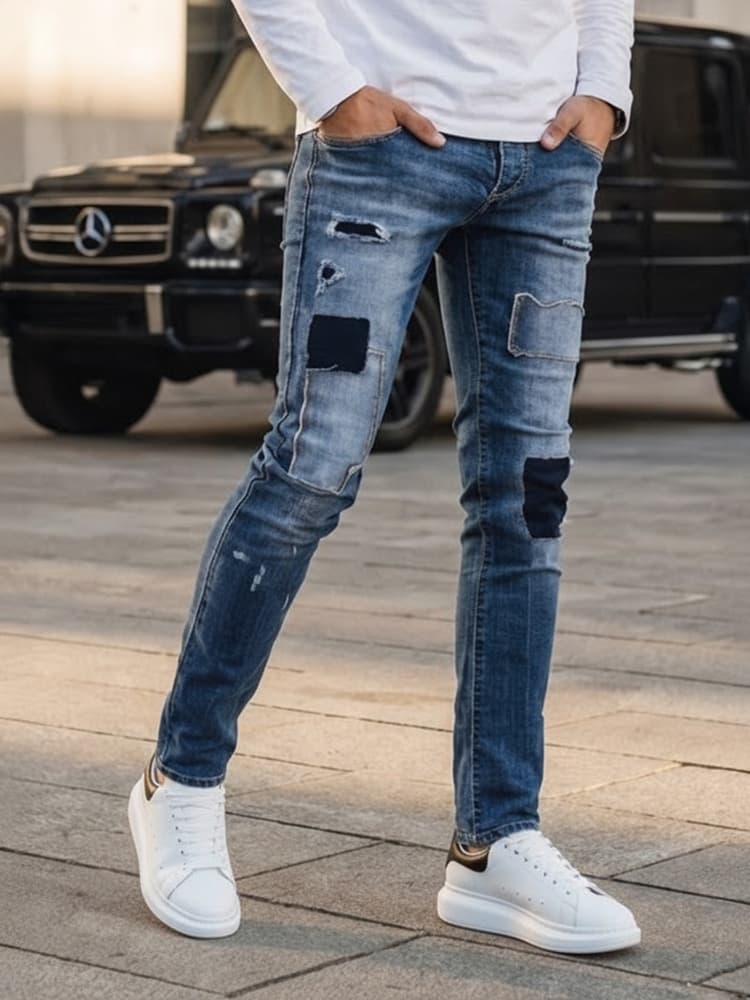 Pánske modré džínsové nohavice Dstreet UX4297 1