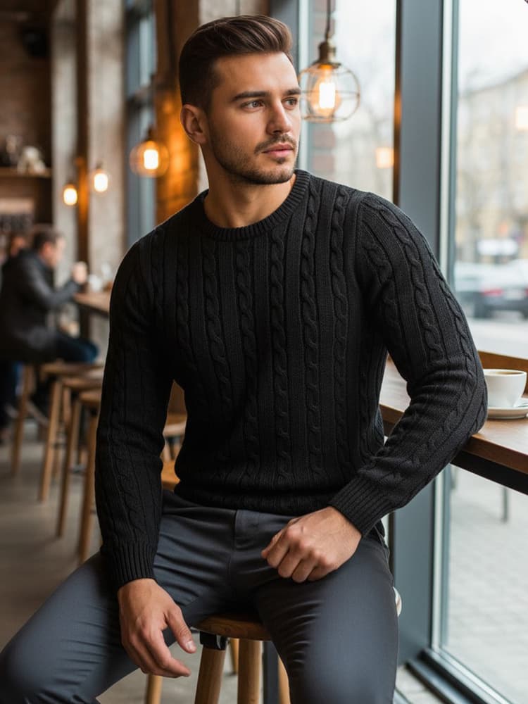 Čierny pánsky sveter 1