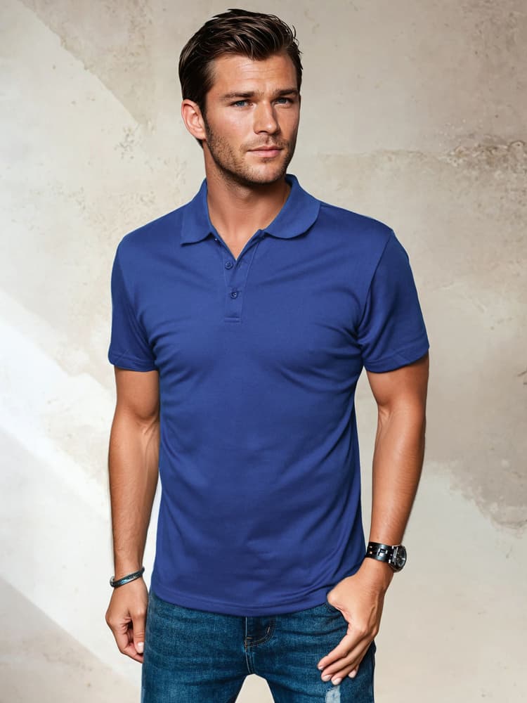 Pánske polo tričko modré Dstreet PX0510 1