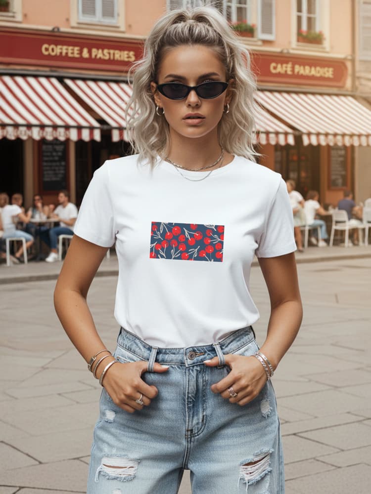 Dámske bavlnené tričko s ležérnou potlačou biele – Dstreet NX8014RY